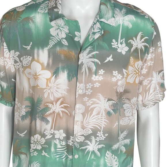 Good Vibes Drill Clothing Co Men's Hawaiian Tropical Button-Up Shirt M - Picture 6 of 8